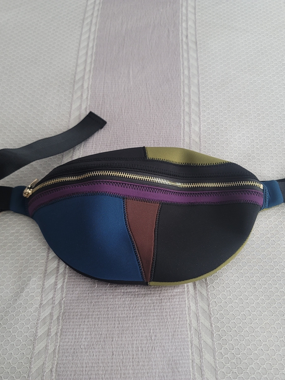 Cynthia Rowley Neoprene Waist Bag in Black, Purple & Blue